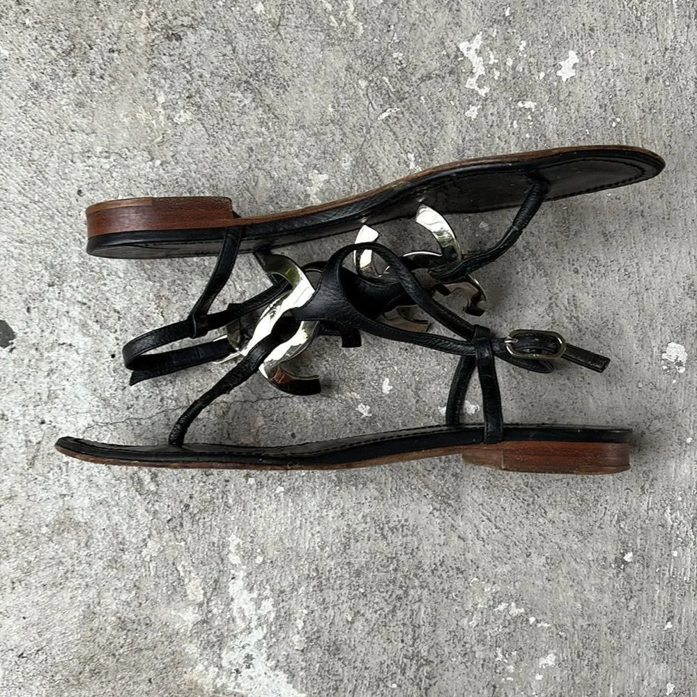 Chanel logo plaque flats